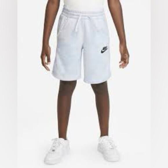 Nike Standard Fit Fleece Drawstring Athletic Shorts Youth Small Gray - Picture 1 of 4